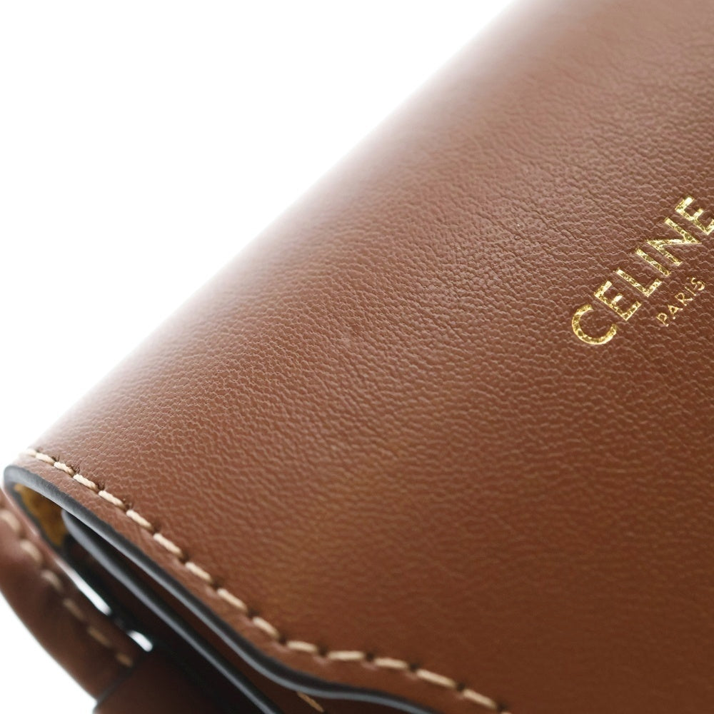 CELINE(セリーヌ) サングラスケース 小物入れ ミニショルダーバッグ ブラウン レザー レディース