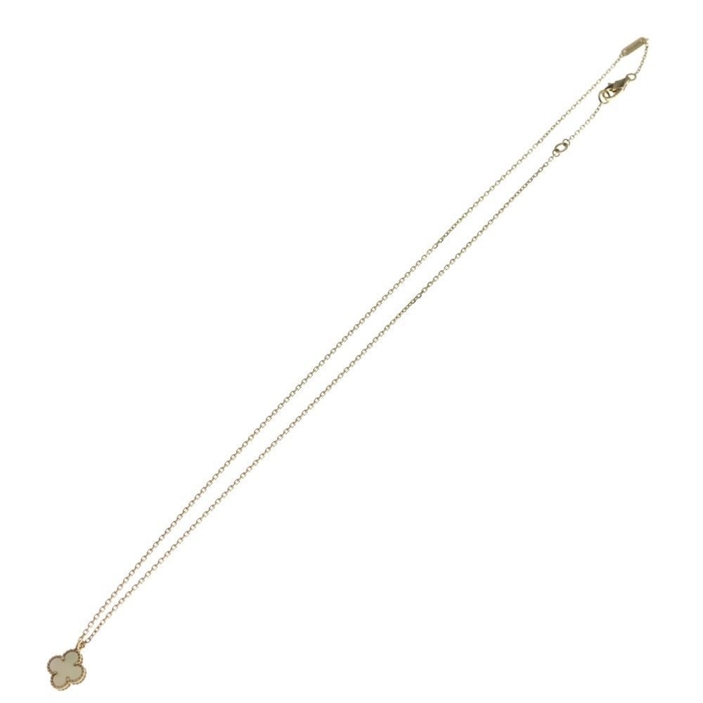 Van Cleef & Arpels(ヴァンクリーフアンドアーペル) スウィートアルハンブラ マザーオブパール ネックレス ペンダント チェーン ゴールド Au750YG 3.0g レディース