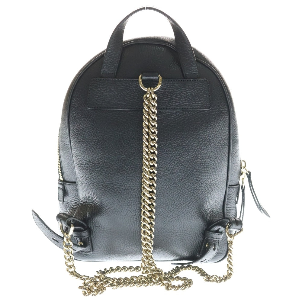 GUCCI(グッチ) ソーホー チェーンショルダー リュックサック バックパック ブラック レザー 536192 ゴールド金具 レディース
