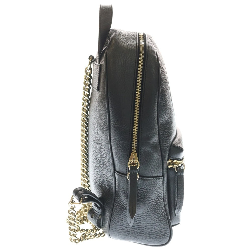GUCCI(グッチ) ソーホー チェーンショルダー リュックサック バックパック ブラック レザー 536192 ゴールド金具 レディース