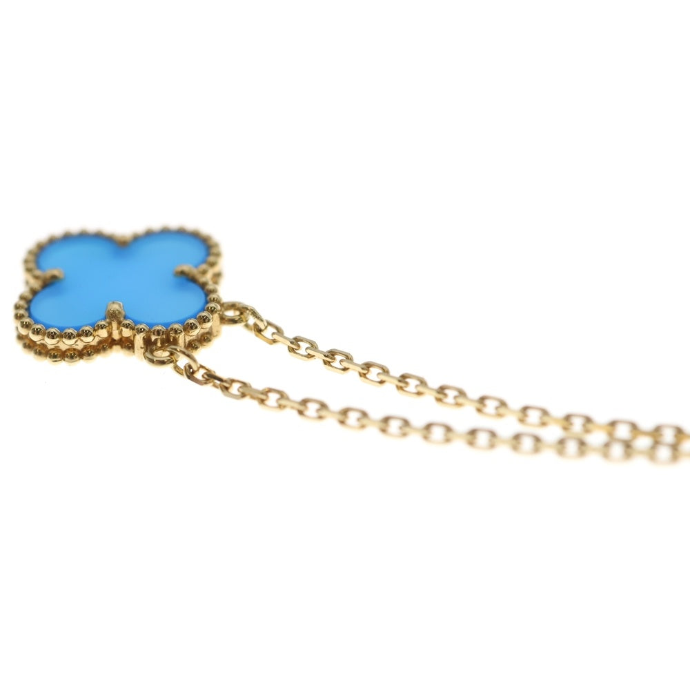 Van Cleef & Arpels(ヴァンクリーフアンドアーペル) ヴィンテージアルハンブラ ブルーアゲート ネックレス イエローゴールド Au750YG VCARP9SY00 レディース