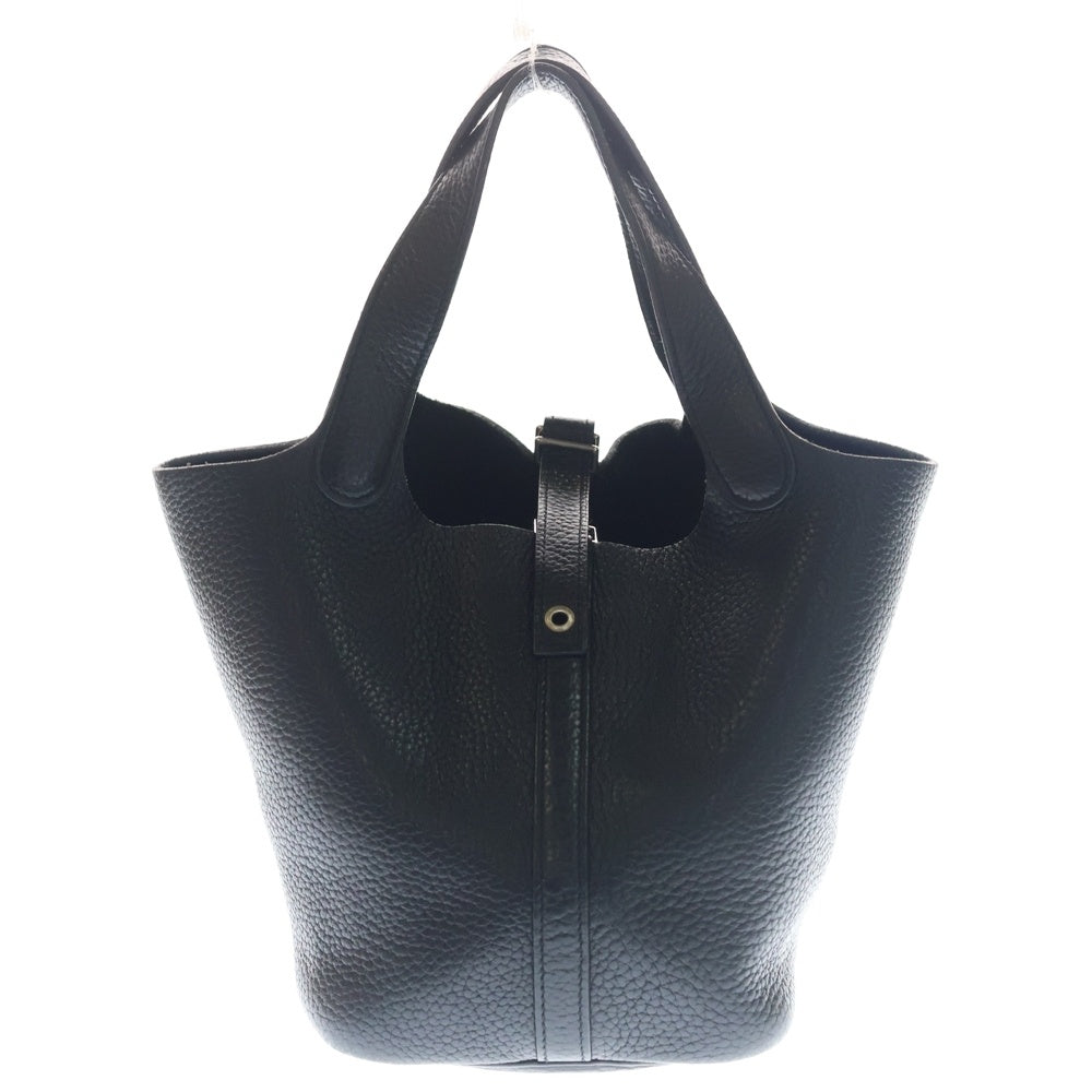 HERMES(エルメス) ピコタンPM ハンドバッグ ブラック トリヨン シルバー金具 □O刻印 レディース