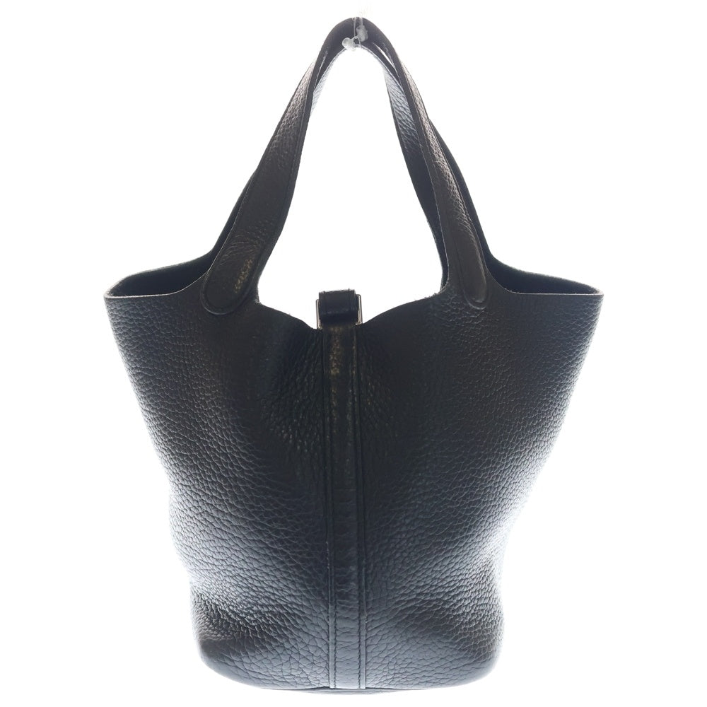 HERMES(エルメス) ピコタンPM ハンドバッグ ブラック トリヨン シルバー金具 □O刻印 レディース