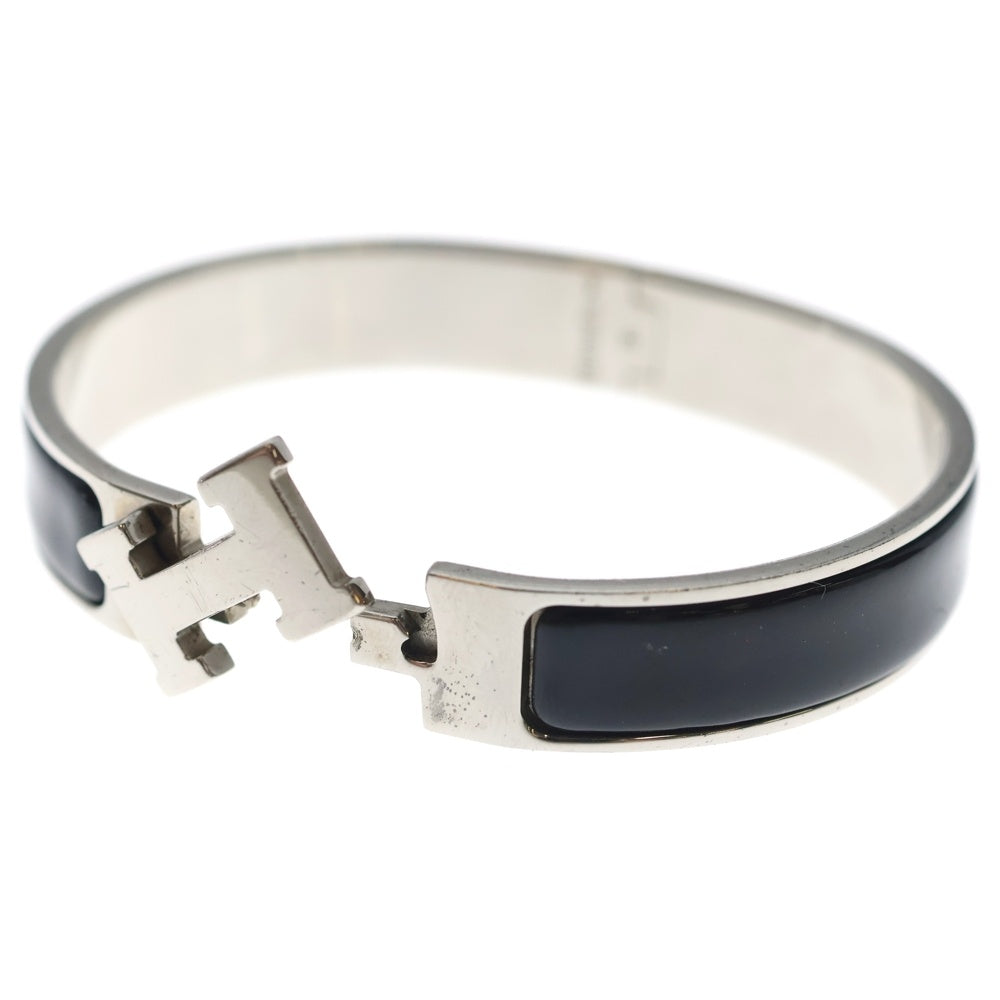 HERMES(エルメス) クリックH バングル ブレスレット ブラック シルバー D刻印 レディース