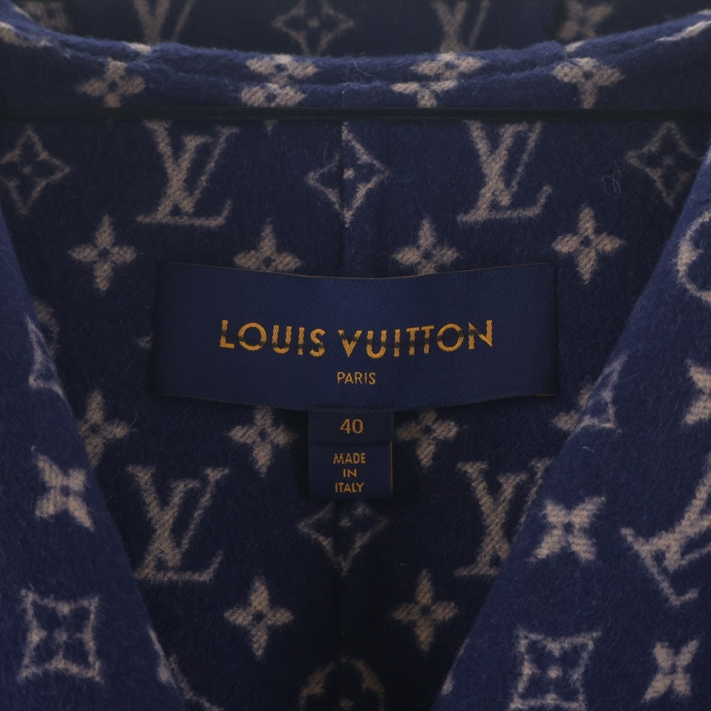 LOUIS VUITTON(ルイヴィトン) シグネチャー ウール ダブルフェイス モノグラム ラップコート ネイビー レディース RW221WQWEFMCO24