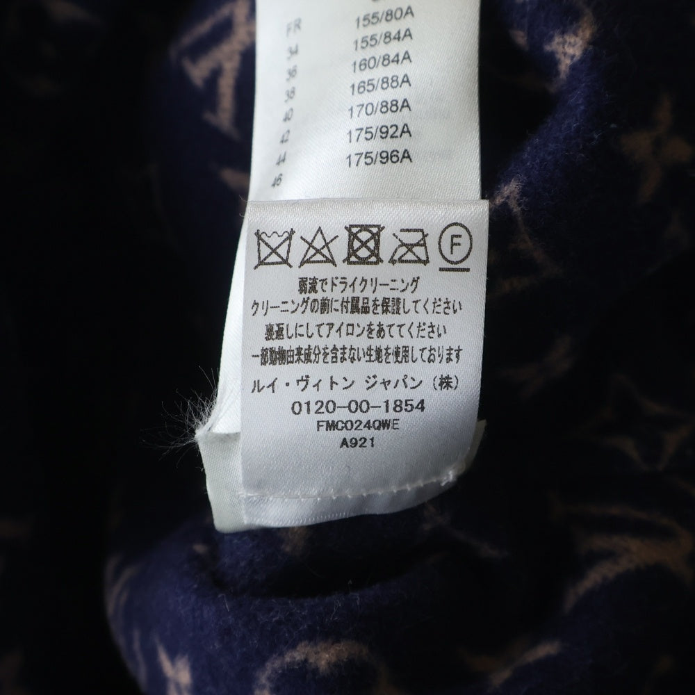 LOUIS VUITTON(ルイヴィトン) シグネチャー ウール ダブルフェイス モノグラム ラップコート ネイビー レディース RW221WQWEFMCO24