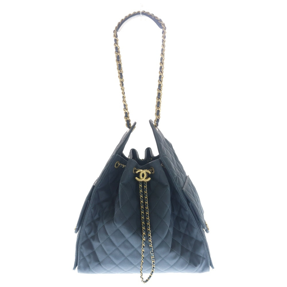 CHANEL(シャネル) シャネル25 スモール チェーン ワンショルダー バッグ ゴールド金具 ネイビー プレート レディース