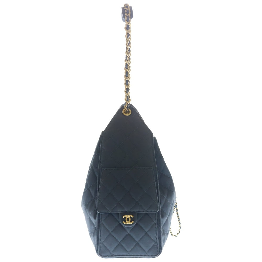 CHANEL(シャネル) シャネル25 スモール チェーン ワンショルダー バッグ ゴールド金具 ネイビー プレート レディース