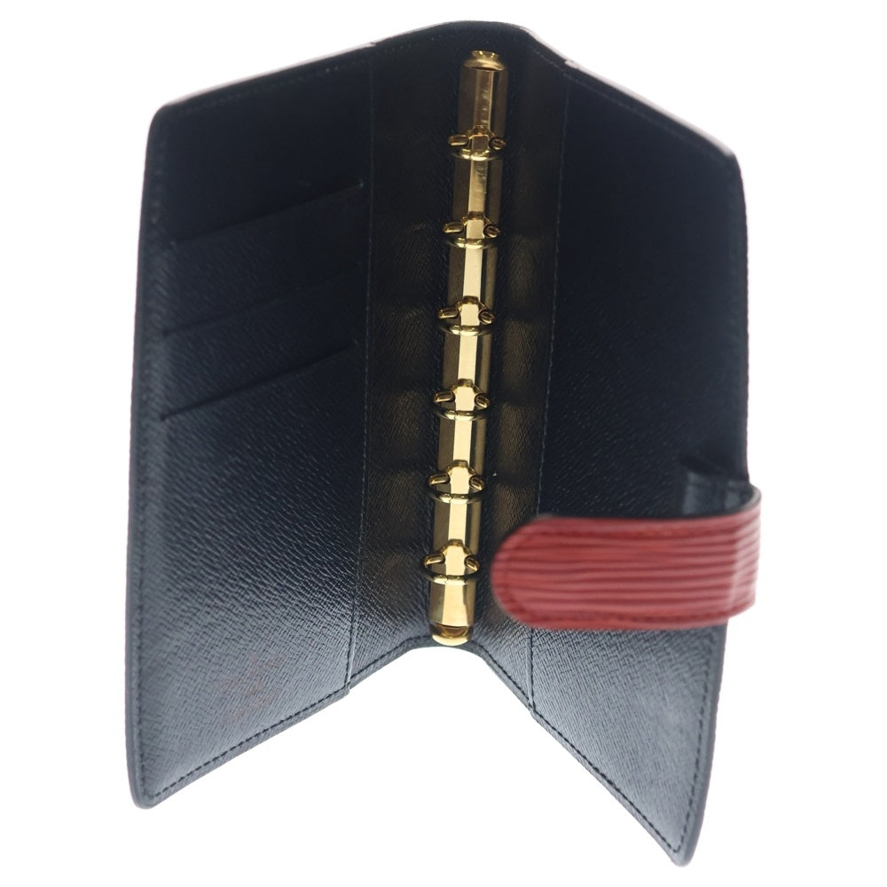 LOUIS VUITTON(ルイヴィトン) エピ アジェンダPM バインダー 手帳カバー ブックカバー レッド レザー R20057 ゴールド金具 レディース