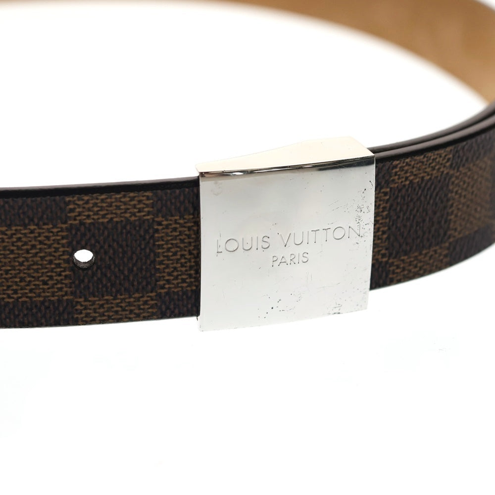 LOUIS VUITTON(ルイヴィトン) ダミエ サンチュール キャレ ベルト ブラウン M6881U シルバー金具