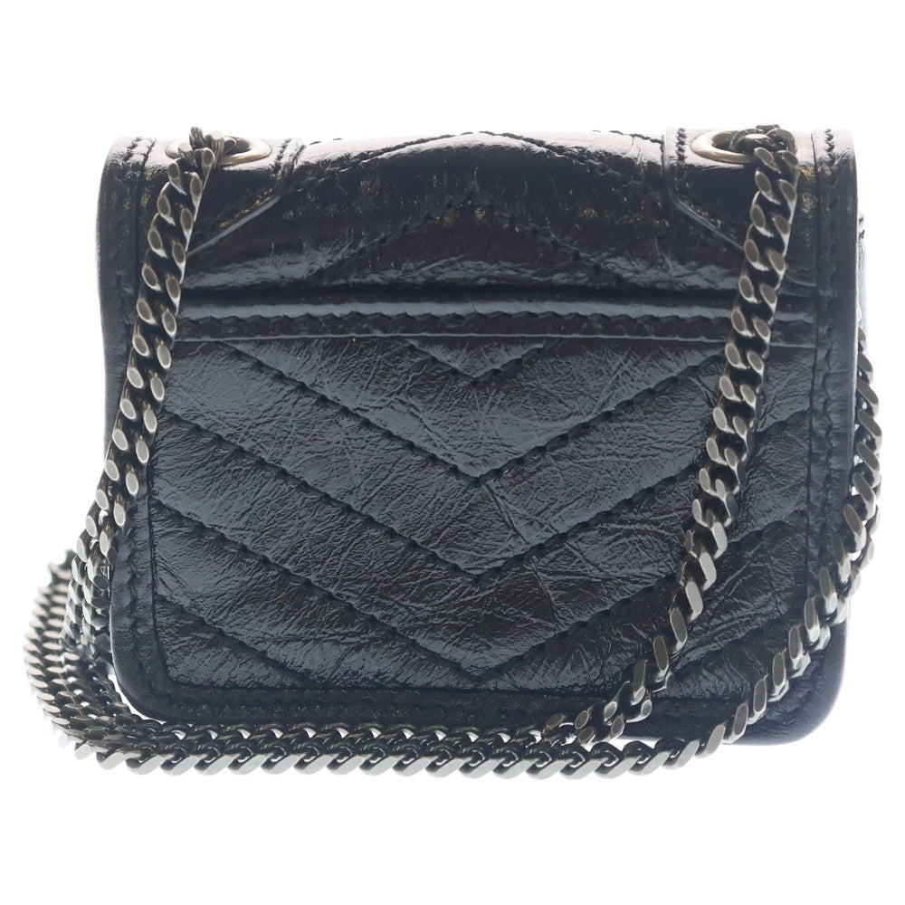 YVES SAINT LAURENT(イヴサンローラン) NIKI ニキ レザー ミニ チェーンショルダーバッグ ブラック 710844 レディース