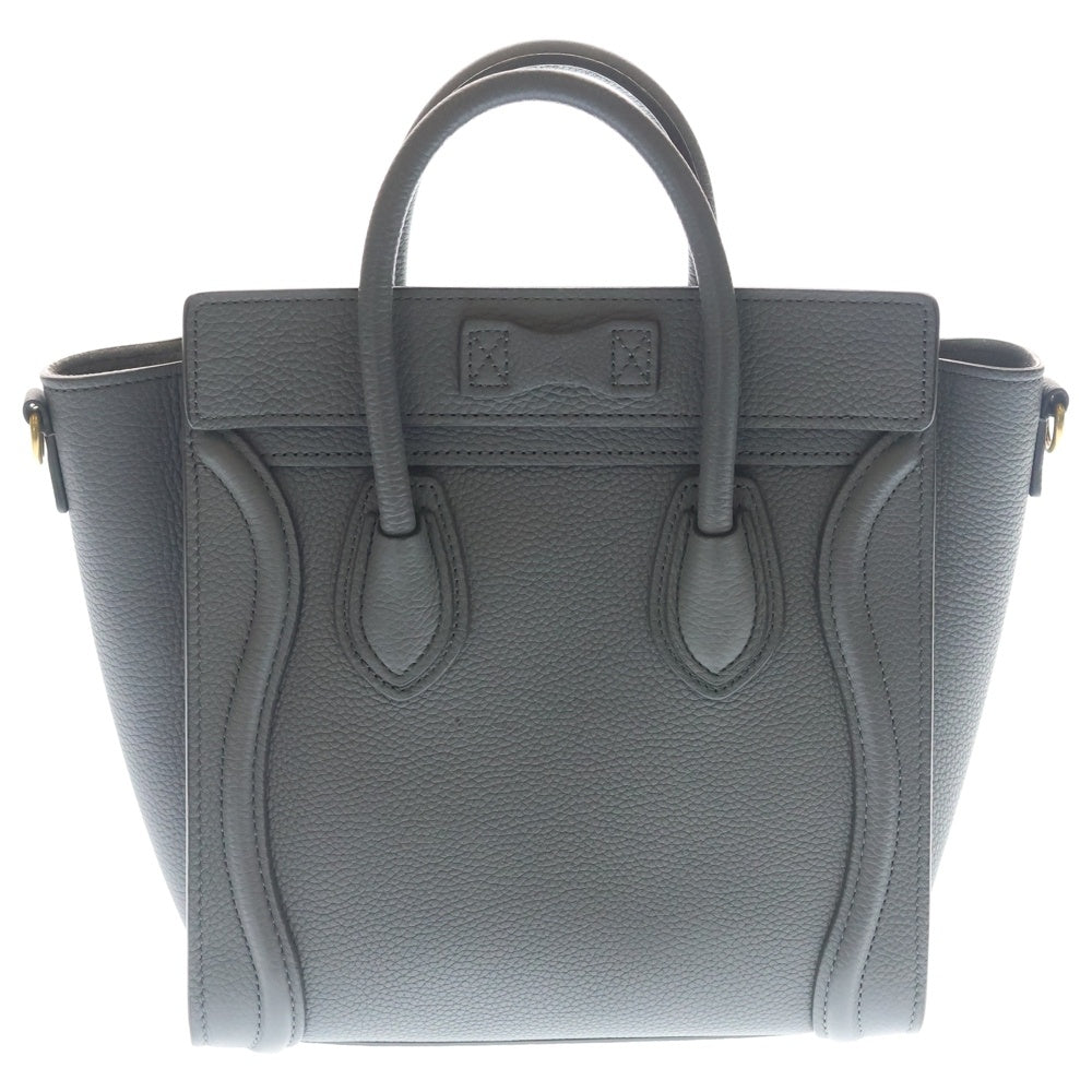 CELINE(セリーヌ) ラゲージ ナノ 2WAYバッグ ハンドバッグ ショルダーバッグ グレー レザー ゴールド金具 レディース