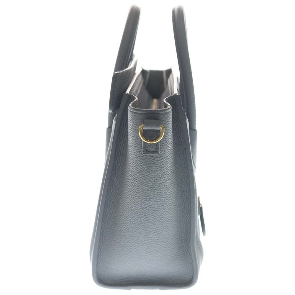 CELINE(セリーヌ) ラゲージ ナノ 2WAYバッグ ハンドバッグ ショルダーバッグ グレー レザー ゴールド金具 レディース