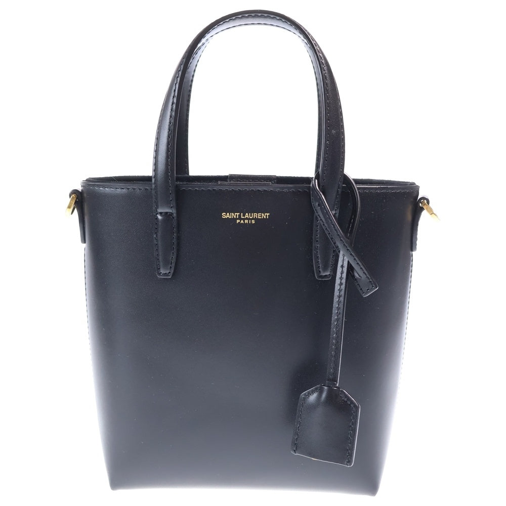 SAINT LAURENT PARIS(サンローランパリ) ミニ トイ 2Wayトートバッグ ハンドバッグ ショルダーバッグ ブラック レザー 773995 ゴールド金具 レディース