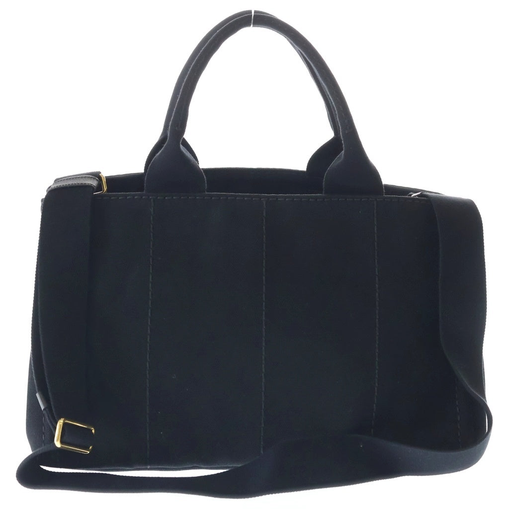 PRADA(プラダ) カナパ2WAYショルダーバッグ ハンドバッグ ブラック キャンバス BN2642 ゴールド金具 レディース