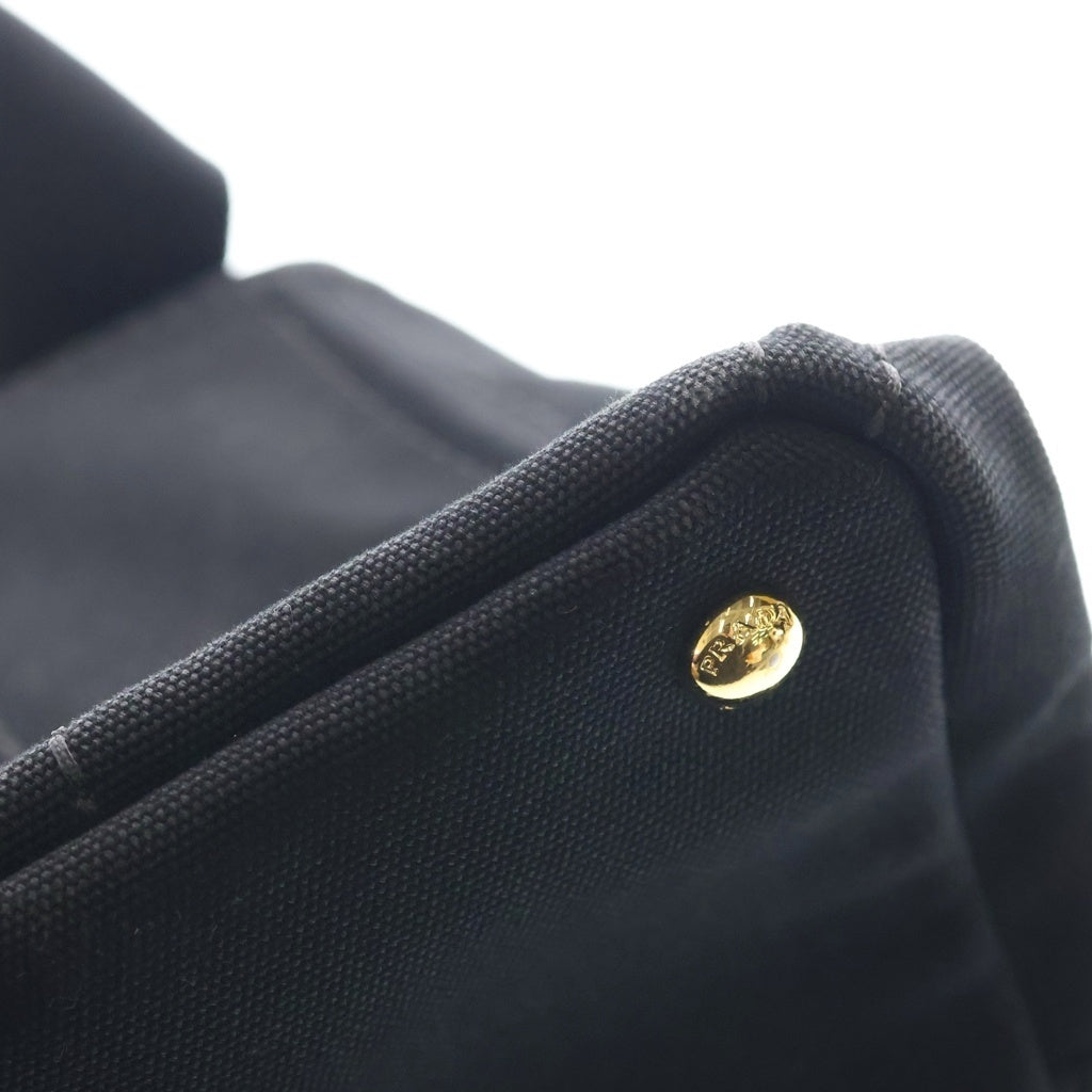 PRADA(プラダ) カナパ2WAYショルダーバッグ ハンドバッグ ブラック キャンバス BN2642 ゴールド金具 レディース