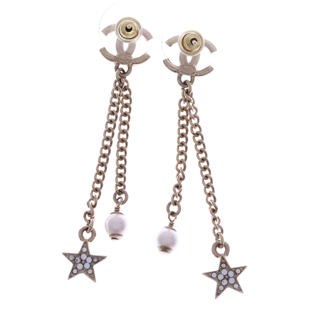 CHANEL(シャネル) CCスター ラインストーン ココマーク ピアス ゴールド GP レディース
