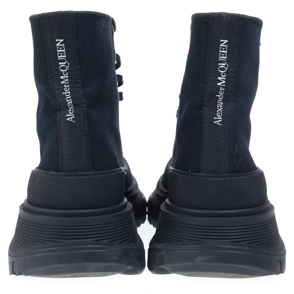 Alexander McQueen(アレキサンダーマックイーン) トレッドスリック キャンバス レースアップ ハイカットシューズ スニーカー ブラック レディース