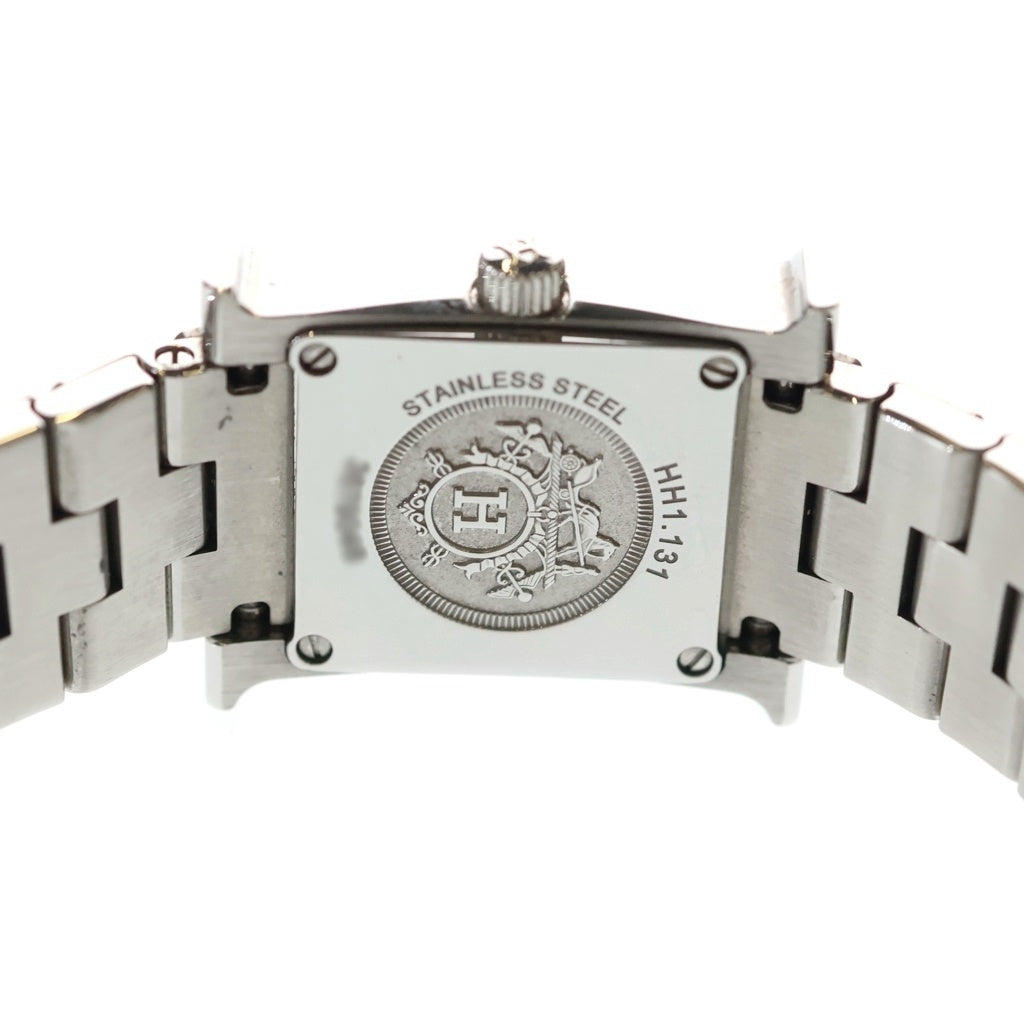 HERMES(エルメス) Hウォッチ ミニ シェル文字盤 ダイヤベゼル クォーツウォッチ 腕時計 シルバー HH1.131 レディース
