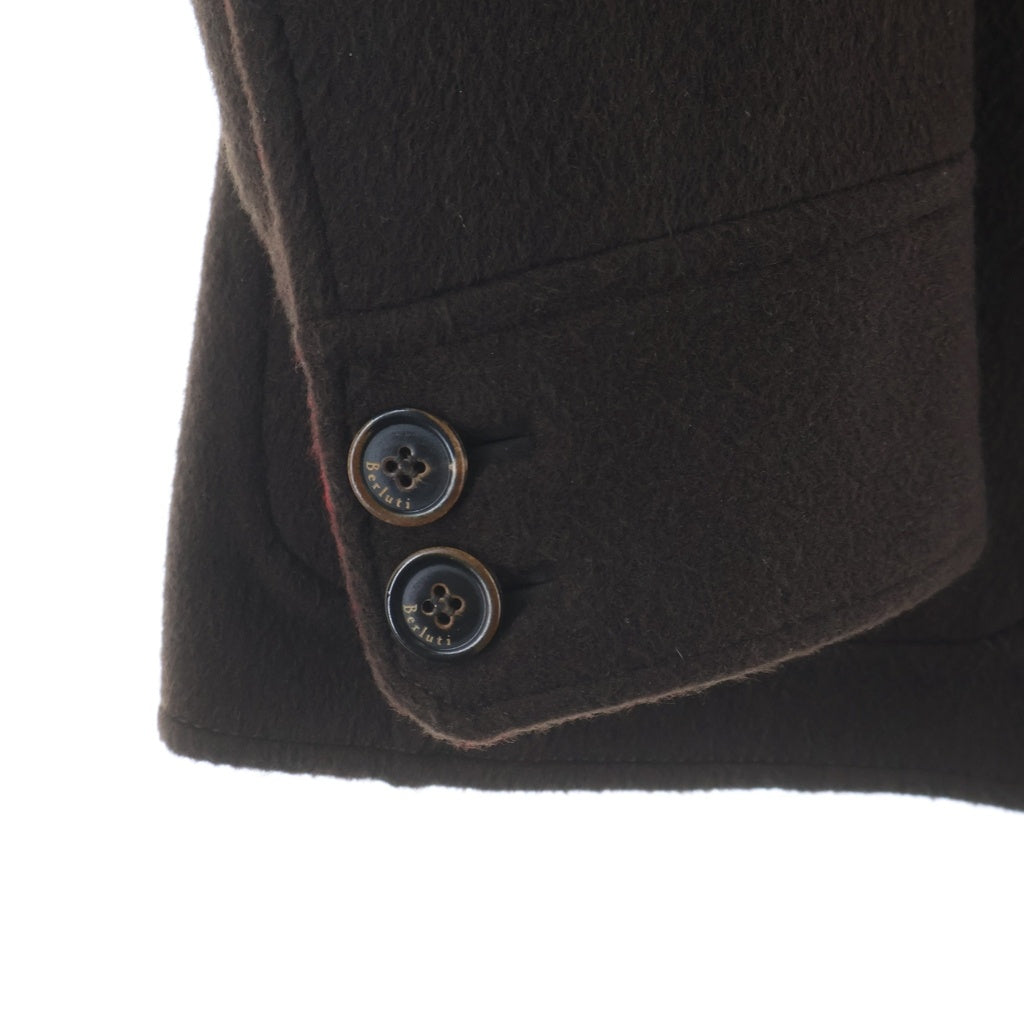 Berluti(ベルルッティ) FORESTIERE フォレスティエール スエードレザー エルボーパッチ カシミヤ スタンドカラー ジャケット ブラウン