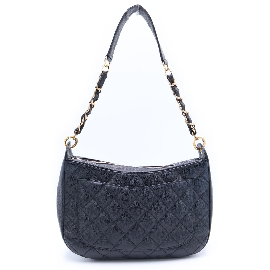 CHANEL(シャネル) マトラッセ ワンショルダーバッグ 肩掛けバッグ ブラック キャビアスキン A20993 ゴールド金具 レディース
