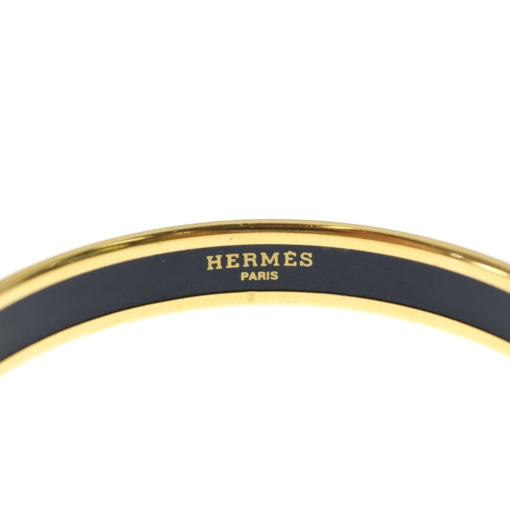 HERMES(エルメス) エマイユ バングル ライオンモチーフ バングル ブレスレット ホワイト×ブルー ゴールド レディース