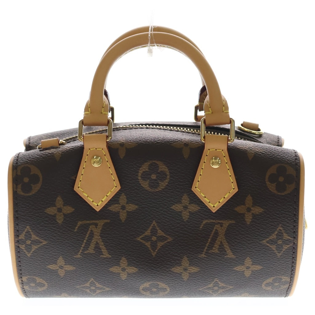 LOUIS VUITTON(ルイヴィトン) モノグラム ナノ スピーディ デーティング ショルダーバッグ ミニバッグ ブラウン レザー×PVC M13226 ゴールド金具 レディース