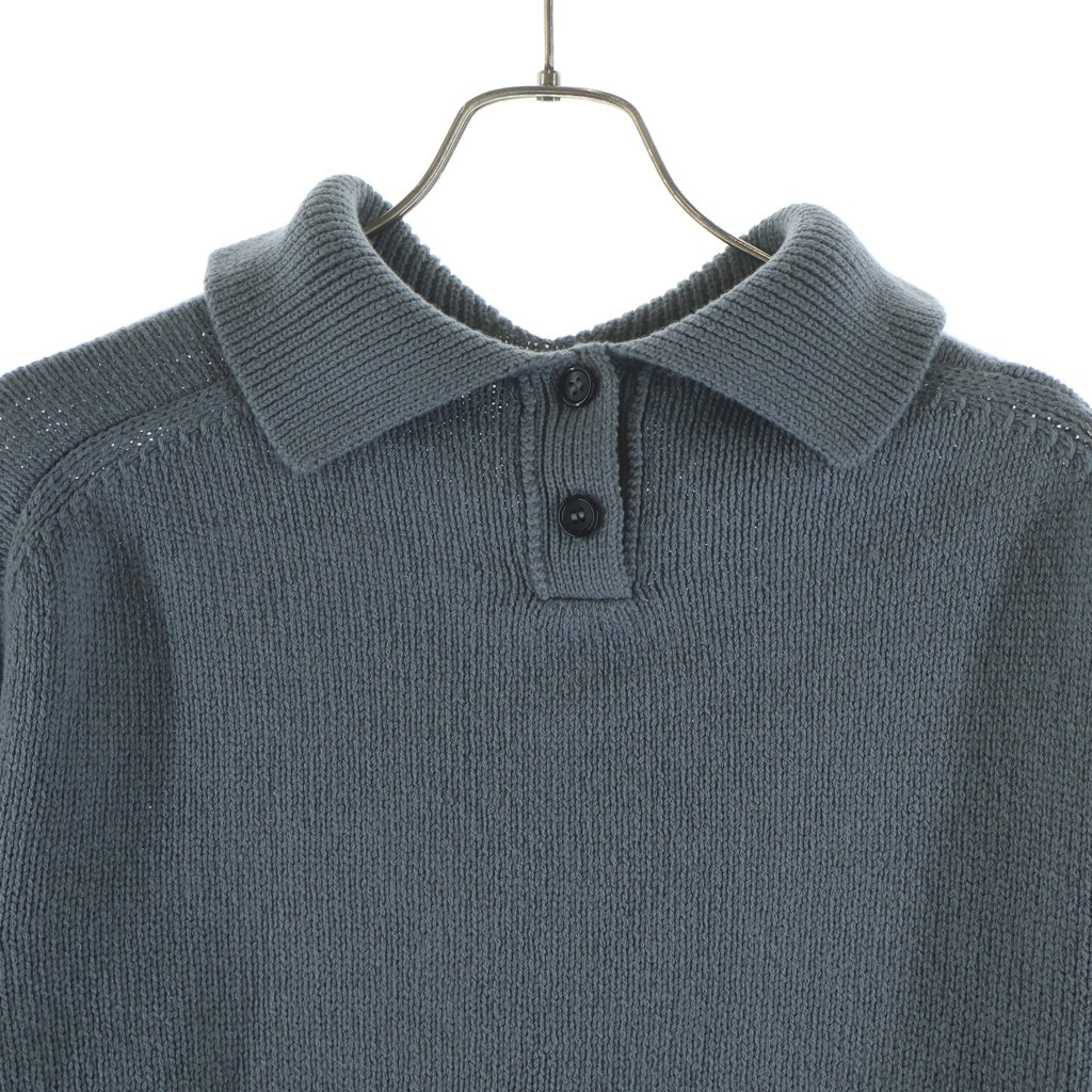 MARGARET HOWELL S/S 襟付き ニットカーディガン MARGARET HOWELL - MARGARET HOWELL S/S 襟付き ニットカーディガンの