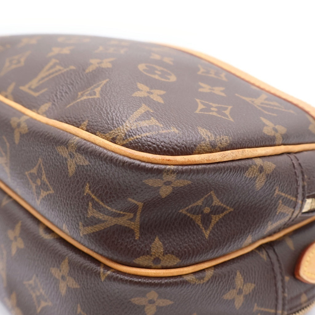LOUIS VUITTON(ルイヴィトン) モノグラム リポーターPM ショルダーバッグ ブラウン レザー×PVC M45254 ゴールド金具 レディース