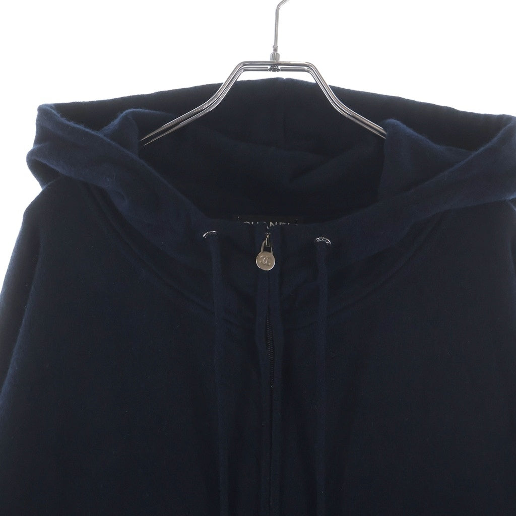 CHANEL(シャネル) ココマーク カシミヤニット ジップアップパーカー フーディー ネイビー レディース P52122K06752