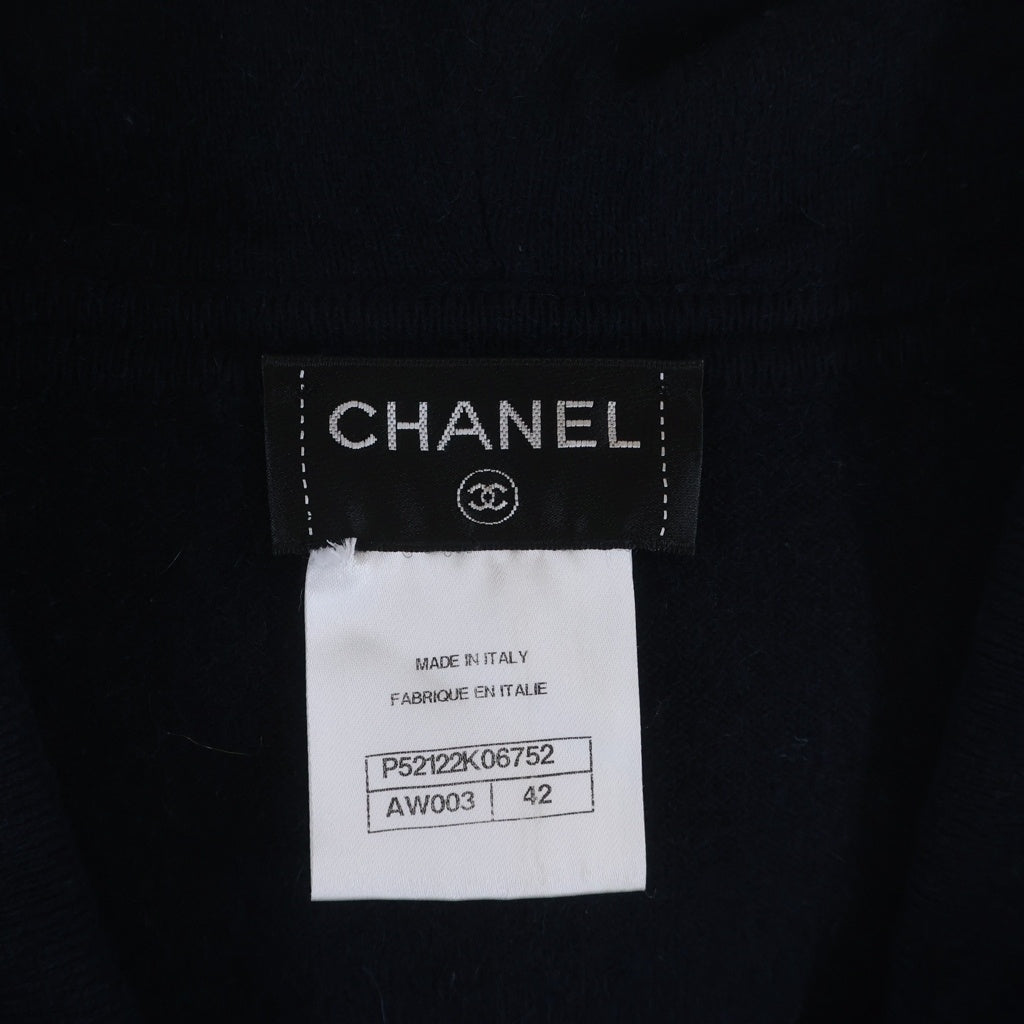 CHANEL(シャネル) ココマーク カシミヤニット ジップアップパーカー フーディー ネイビー レディース P52122K06752