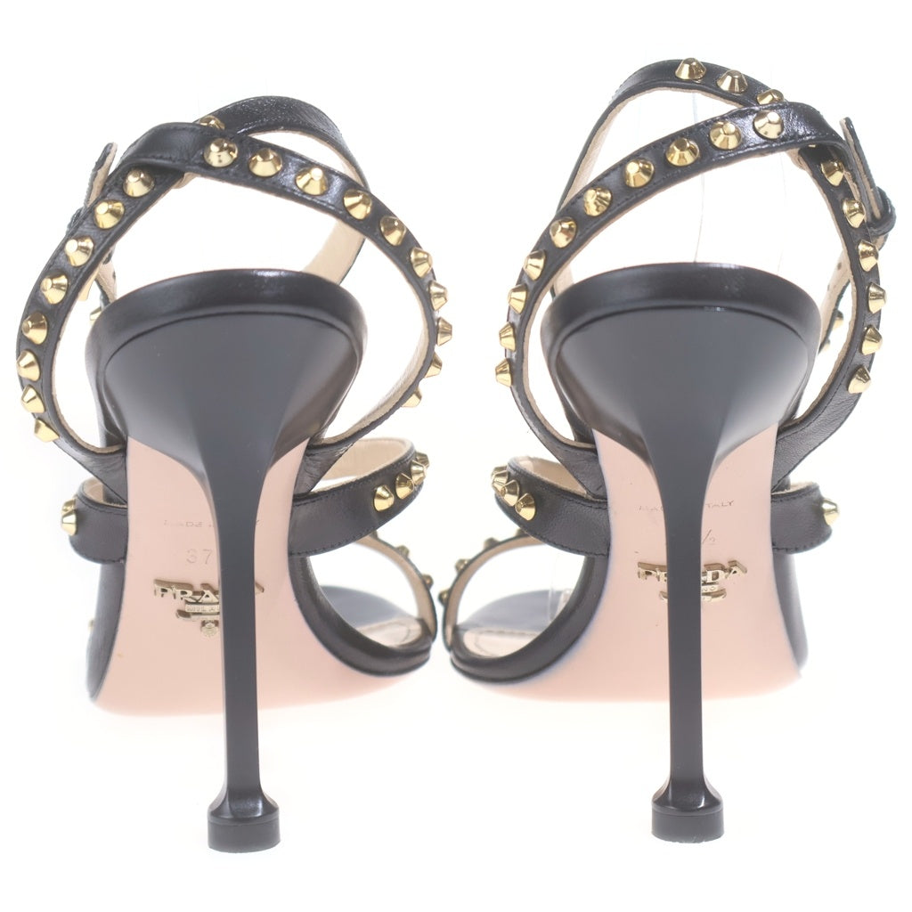 PRADA(プラダ) ブラックスタッズ サンダル #37 1/2 レディース