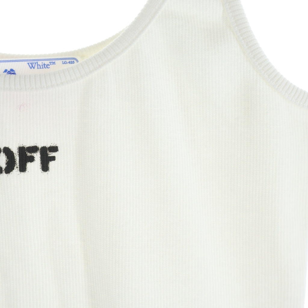OFF-WHITE(オフホワイト) Off Stamp Ribbed Tank Top フロントプリントタンクトップ ホワイト #38 レディース