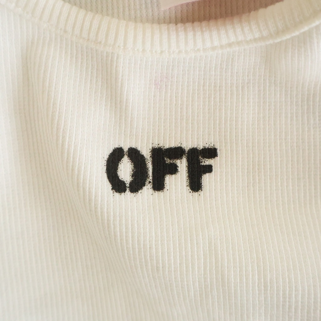 OFF-WHITE(オフホワイト) Off Stamp Ribbed Tank Top フロントプリントタンクトップ ホワイト #38 レディース