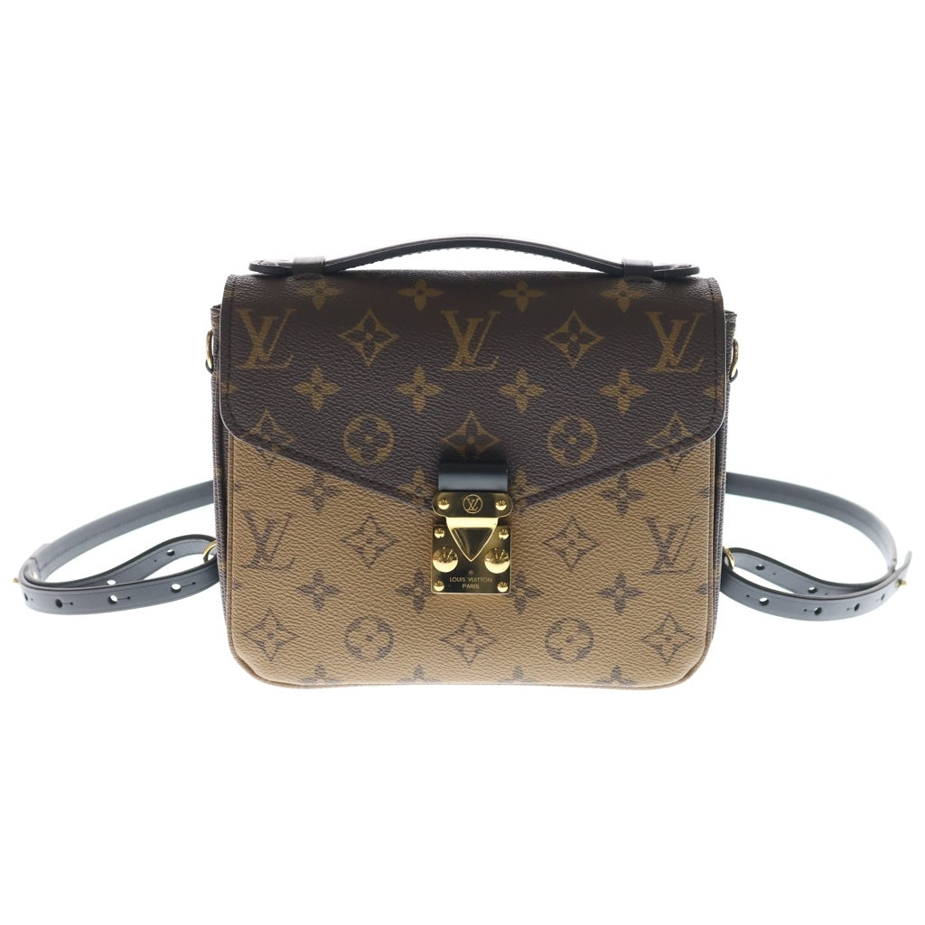 LOUIS VUITTON(ルイヴィトン) モノグラムリバース ポシェットメティス ハンドバッグ リュックサック バックパック ブラウン レザー×PVC M11941 ゴールド金具 レディース