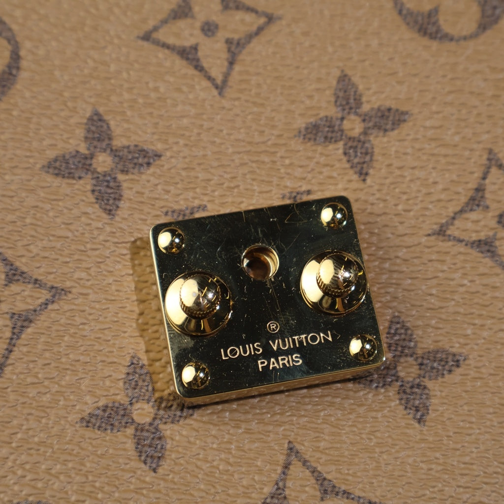 LOUIS VUITTON(ルイヴィトン) モノグラムリバース ポシェットメティス ハンドバッグ リュックサック バックパック ブラウン レザー×PVC M11941 ゴールド金具 レディース