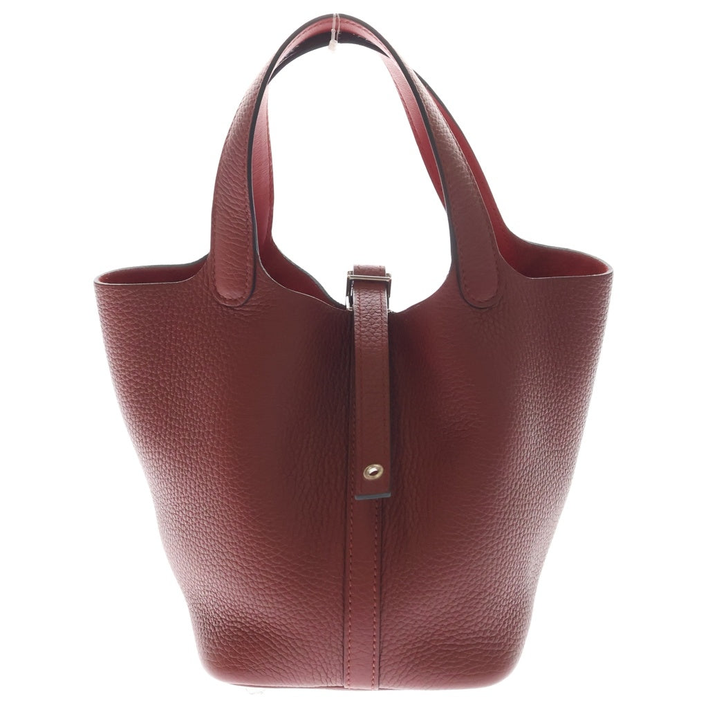 HERMES(エルメス) ピコタンロック PM ハンドバッグ ルージュ トリヨンクレマンス シルバー金具 K刻印 レディース