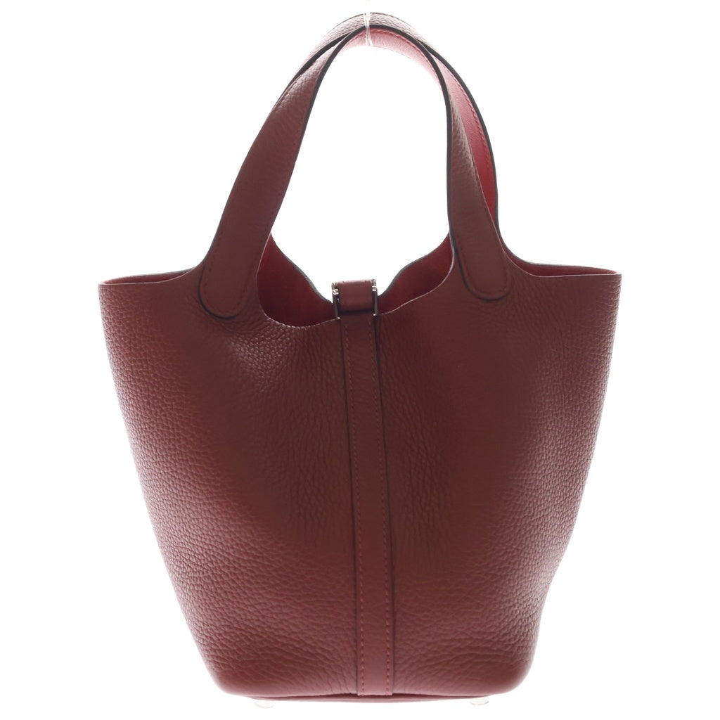 HERMES(エルメス) ピコタンロック PM ハンドバッグ ルージュ トリヨンクレマンス シルバー金具 K刻印 レディース