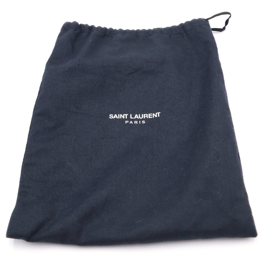 SAINT LAURENT PARIS(サンローランパリ) ラフィアミニ ショルダーバッグ ミニバッグ ブラック 型押しクロコ レザー ブラック金具 レディース