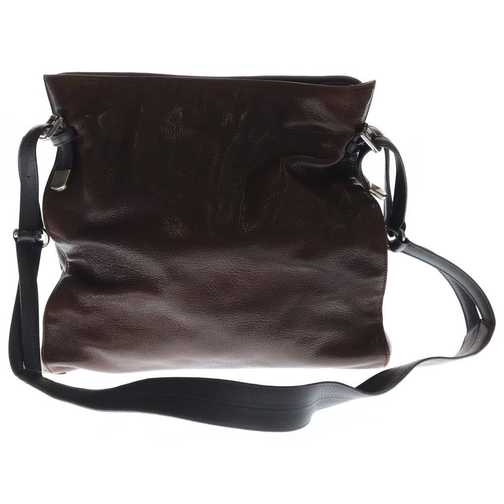 LOEWE(ロエベ) アナグラムロゴ スタッズ ラインストーン レザー ショルダーバッグ ブラウン レディース