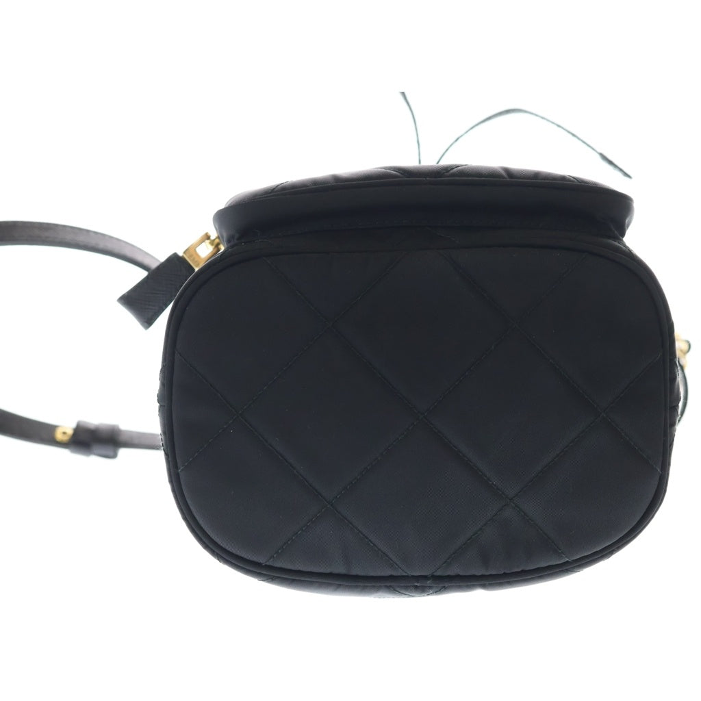 PRADA(プラダ) デュエット Re-Nylon バケットバッグ ショルダーバッグ 巾着バッグ ブラック ナイロン ゴールド金具 レディース