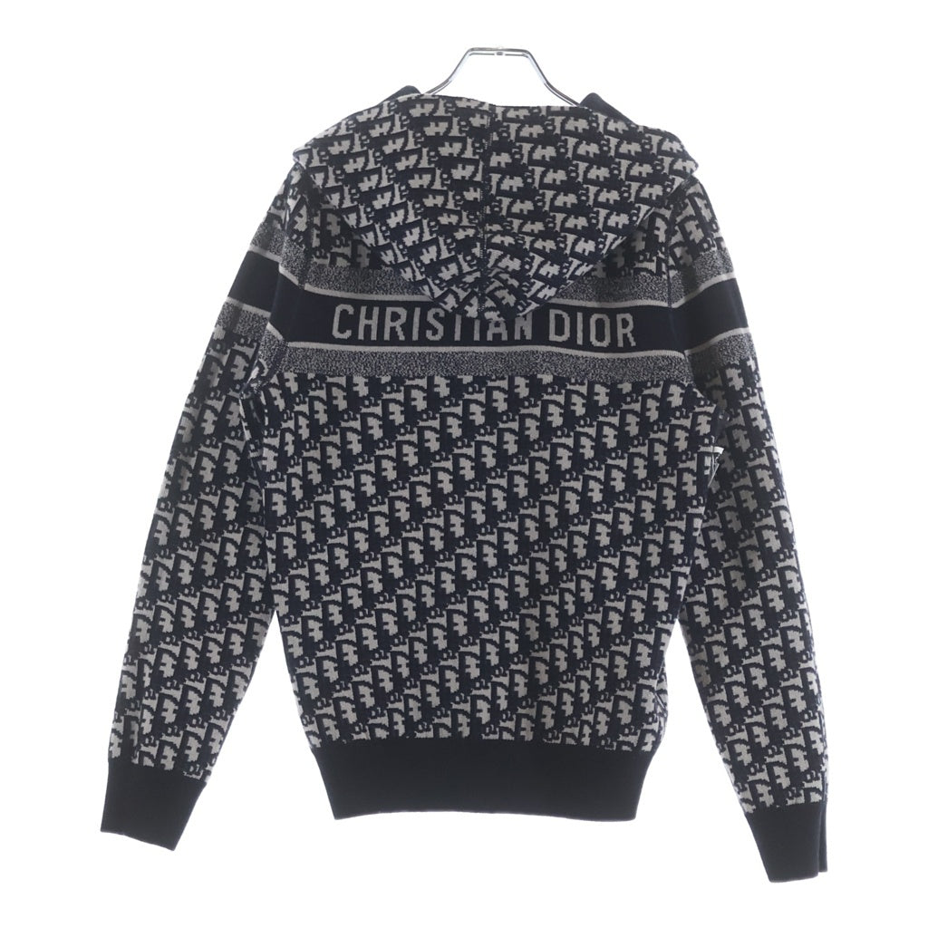 Christian Dior(クリスチャンディオール) フード付き リバーシブル ジップカーディガン オブリーク ネイビー #36 054G12AM055
