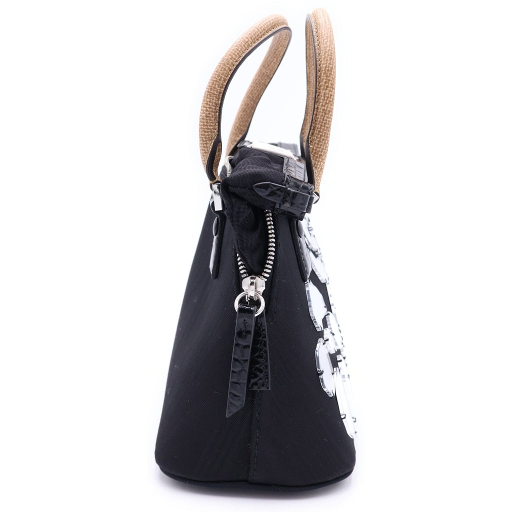 MM6 Maison Margiela(エムエムシックスメゾンマルジェラ) 5AC ブロークンミラー マイクロショルダーバッグ 2WAY ハンドバッグ ブラック レディース