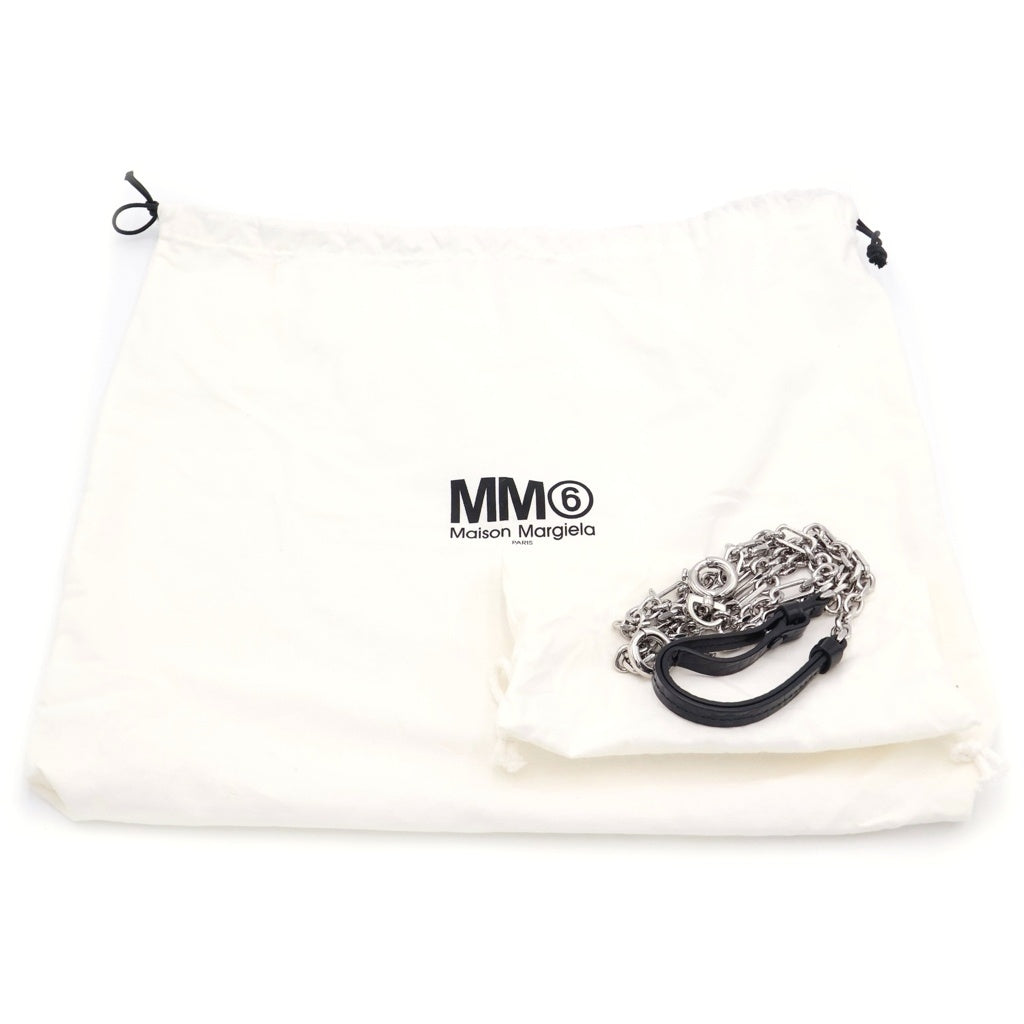 MM6 Maison Margiela(エムエムシックスメゾンマルジェラ) 5AC ブロークンミラー マイクロショルダーバッグ 2WAY ハンドバッグ ブラック レディース