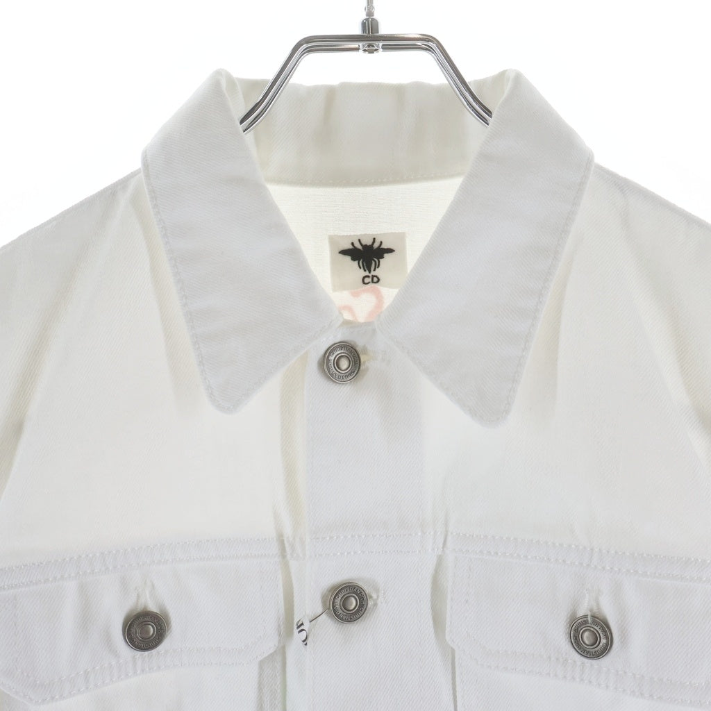 DIOR(ディオール) ×Niki de Saint Phalle Cropped Jacket Ecru ニキドサンファル クロップドジャケット エクリュ デニムジャケット ホワイト 412V11A3075 レディース