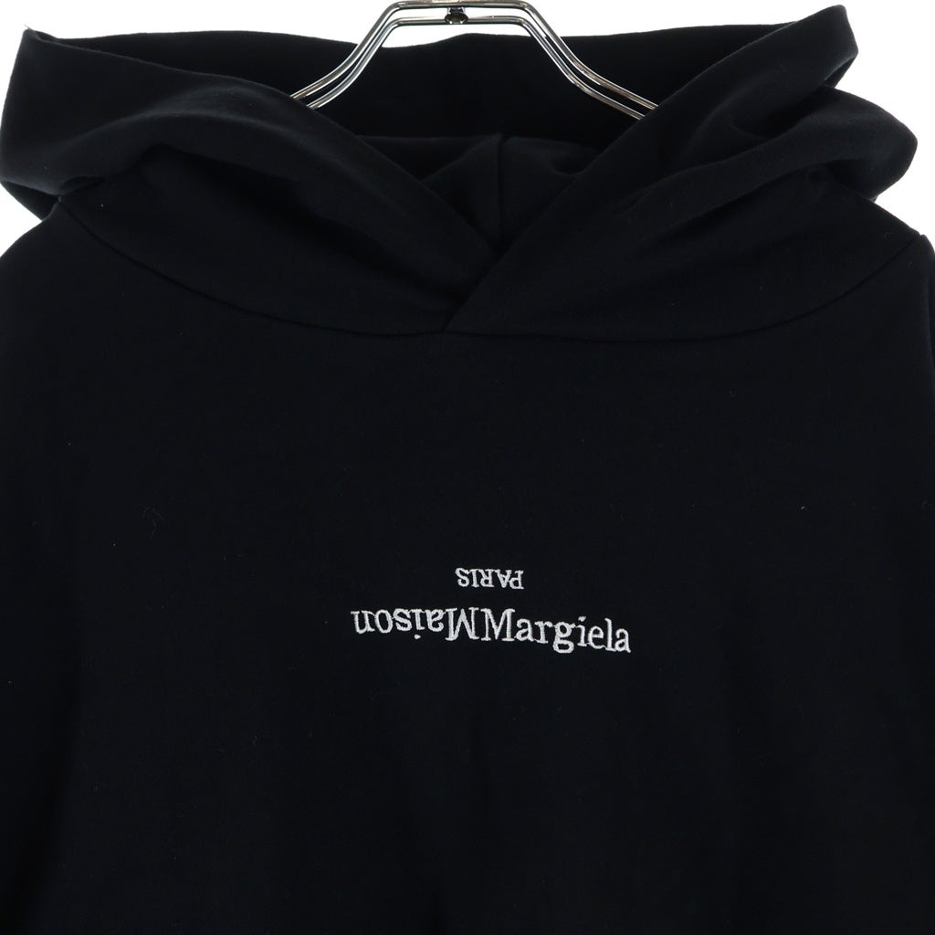 MM6 Maison Margiela(エムエムシックスメゾンマルジェラ) 22AWフロントロゴ プルオーバーフーディー パーカー 反転ロゴ ブラック S50GU0167