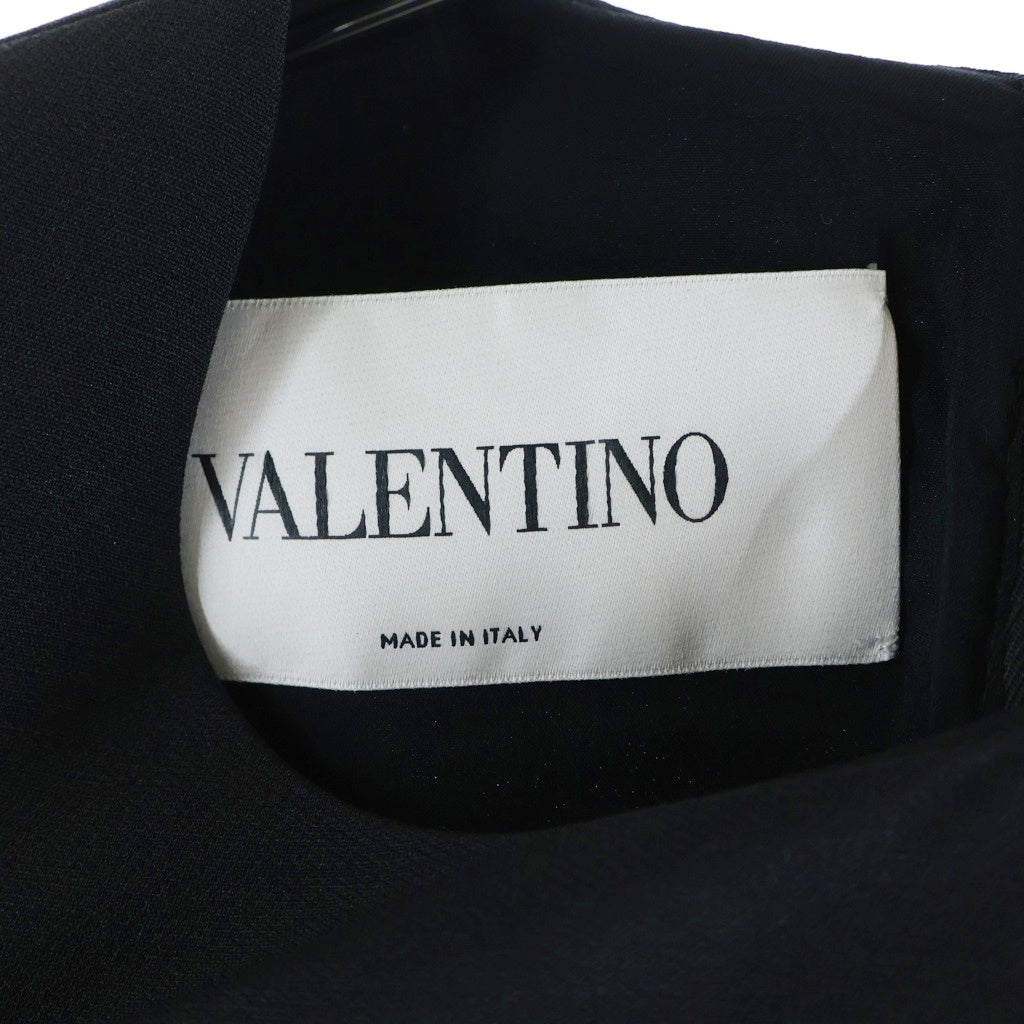 VALENTINO(ヴァレンティノ) クレープクチュール&ヘビーレースドレス ネイビー #36 レディース