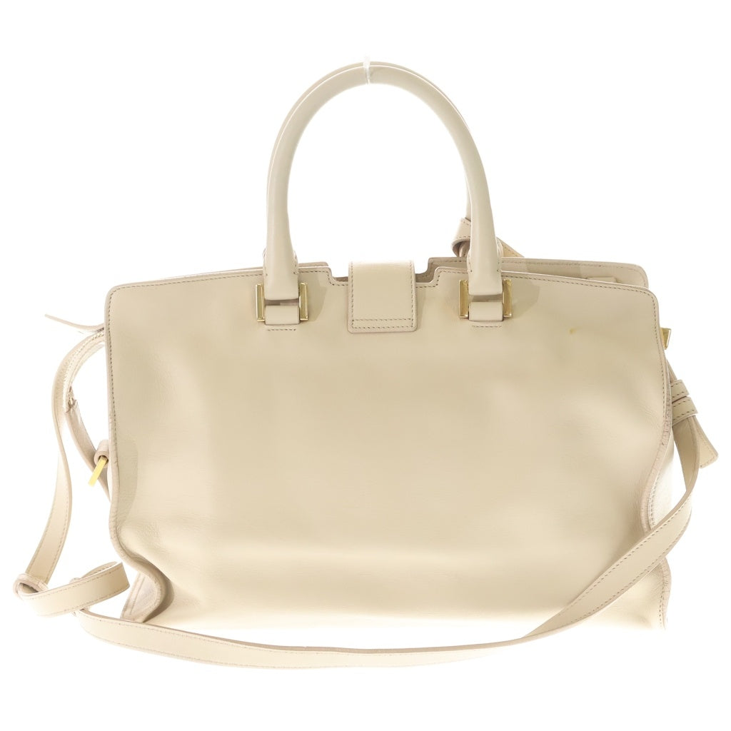 SAINT LAURENT PARIS(サンローランパリ) Yライン プチカバス 2WAYバッグ ハンドバッグ ショルダーバッグ ベージュ レザー ゴールド金具 レディース