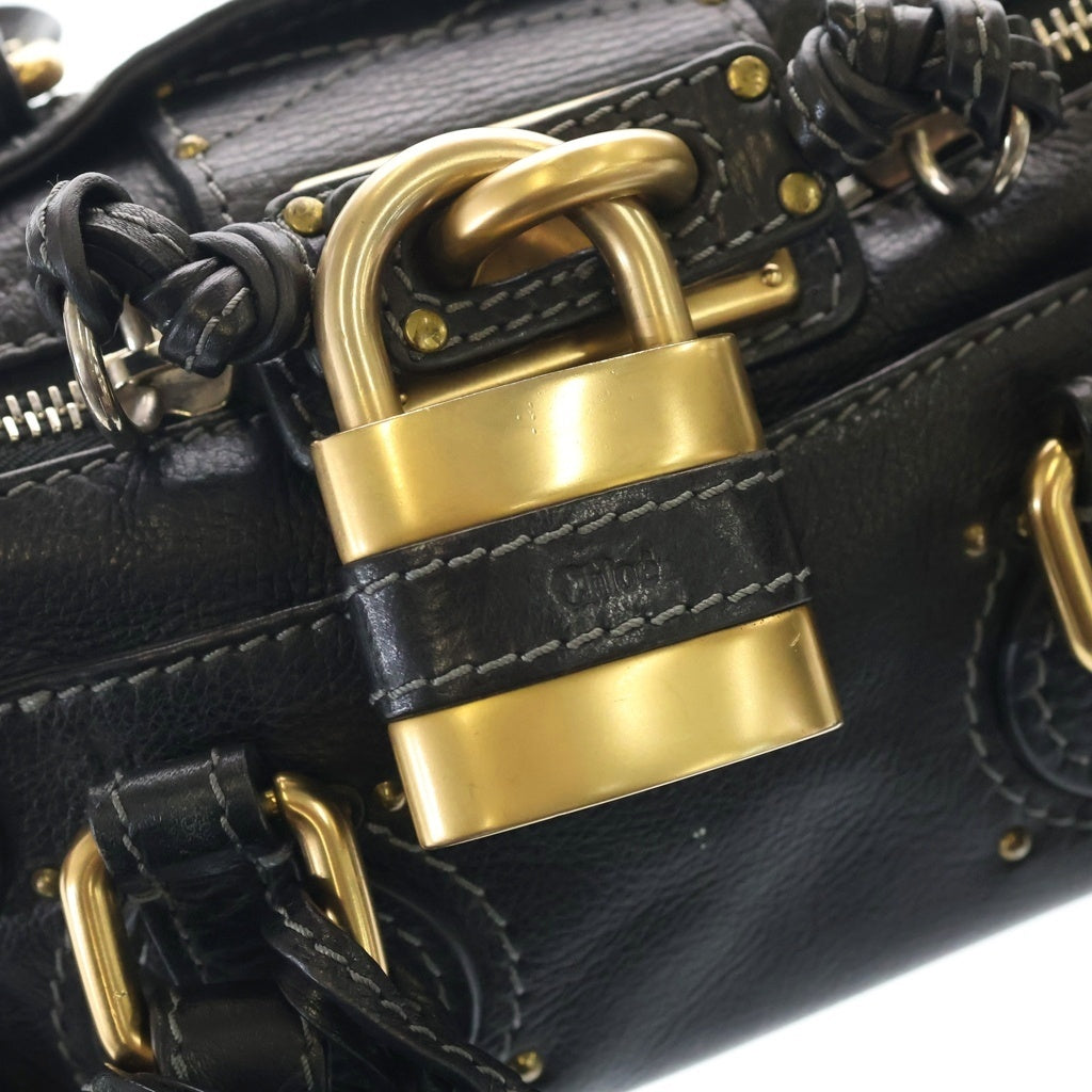 Chloe(クロエ) パディントン ハンドバッグ ブラック レザー ゴールド金具 レディース