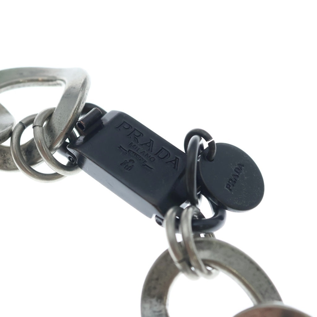 PRADA(プラダ) ラインストーン ビジュー ネックレス チョーカー 付け襟 シルバー/レッド レディース